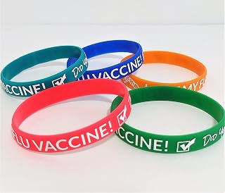 I Got My Flu Vaccine Did You, Embossed Printed Wristbands (Assorted, 5-Pk)
