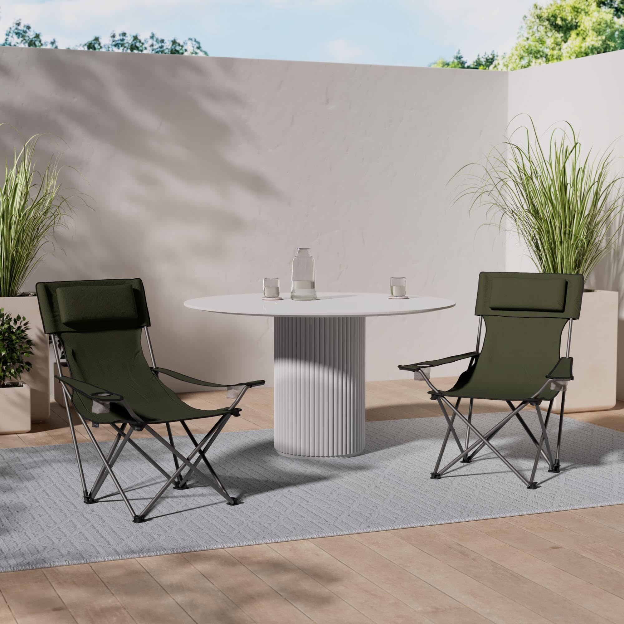 Image secondaire de Chaise de camping pliable avec porte-gobelet - Homecall