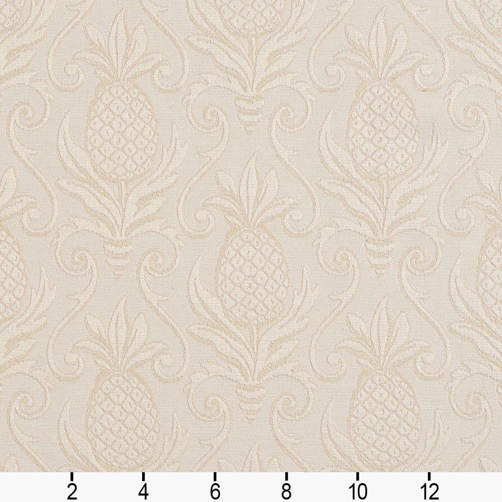 Ivory White Pineapple Jacquard Woven Upholstery Grade Fabric by The Yard - SKU: Pineapple Ivory