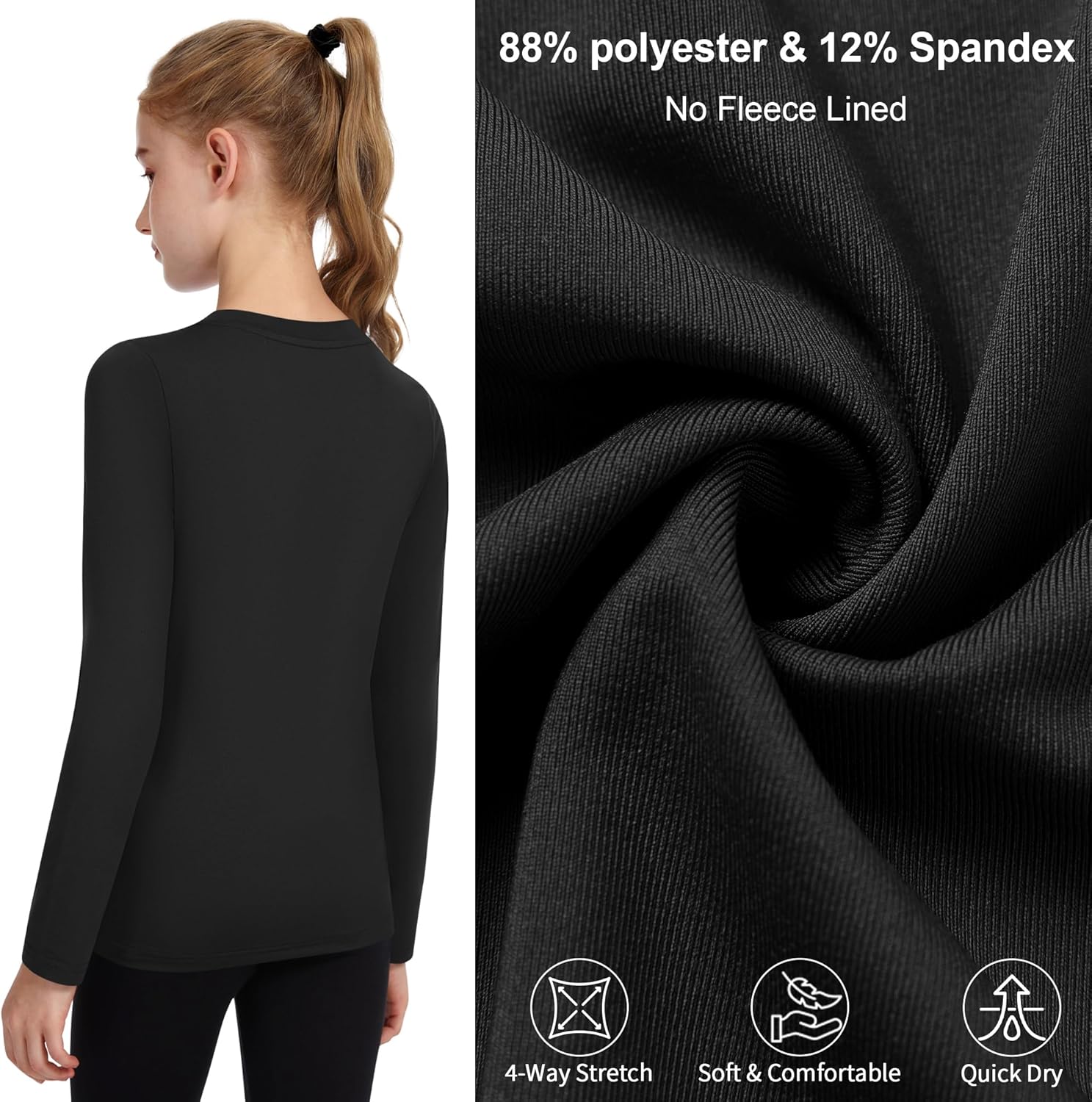 Dreammonkey Boys Compression Shirt Youth Kids Long Sleeve Baseball Football Undershirt Girls Quick Dry Sports Base Layer - Image 4