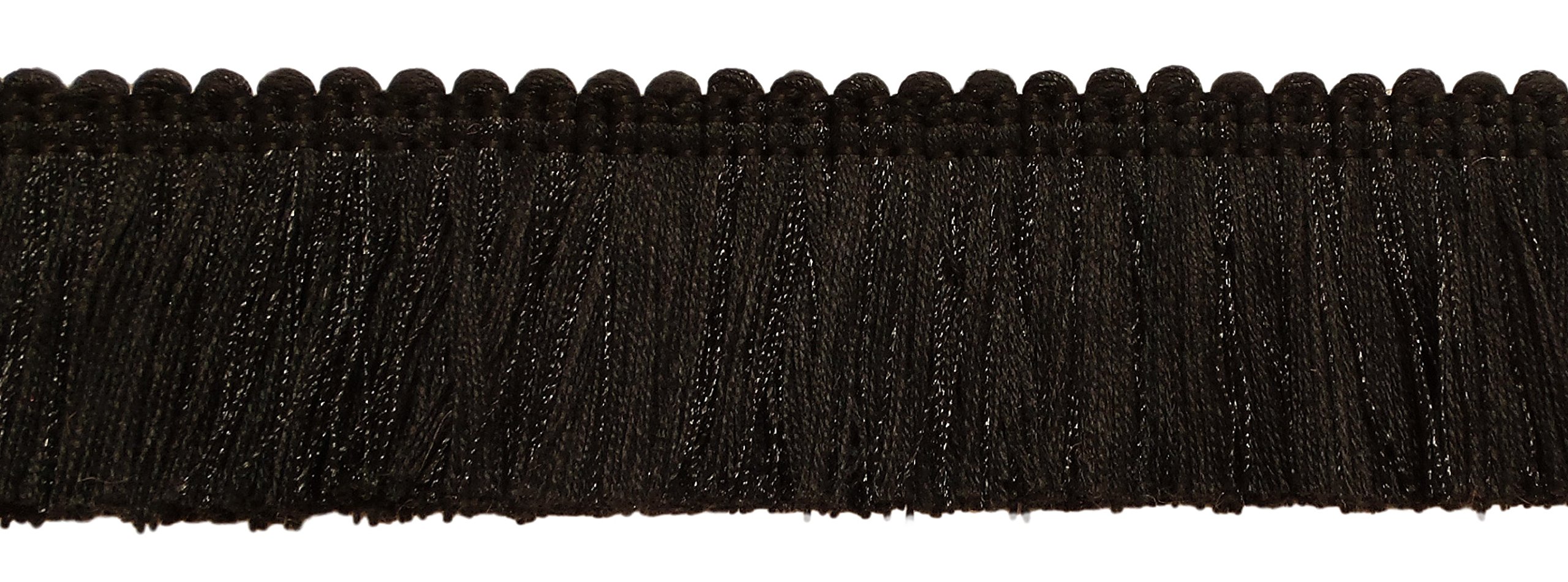 Frange à franges brillantes 4 cm noir de jais #K9 pour couture paquet de 25 m