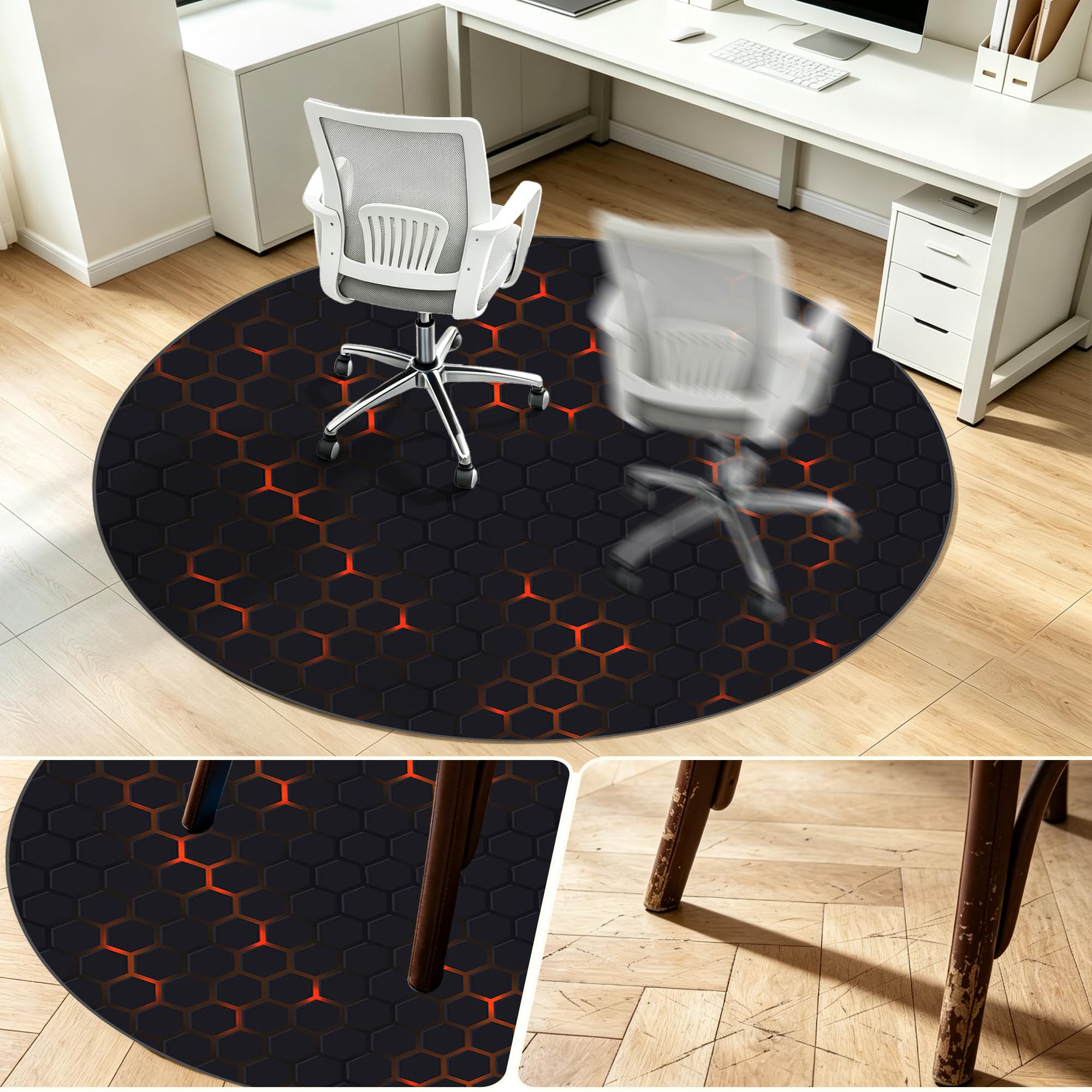Redonda Gaming Protector de Suelo, Alfombra Silla Ruedas Gaming/Oficina
