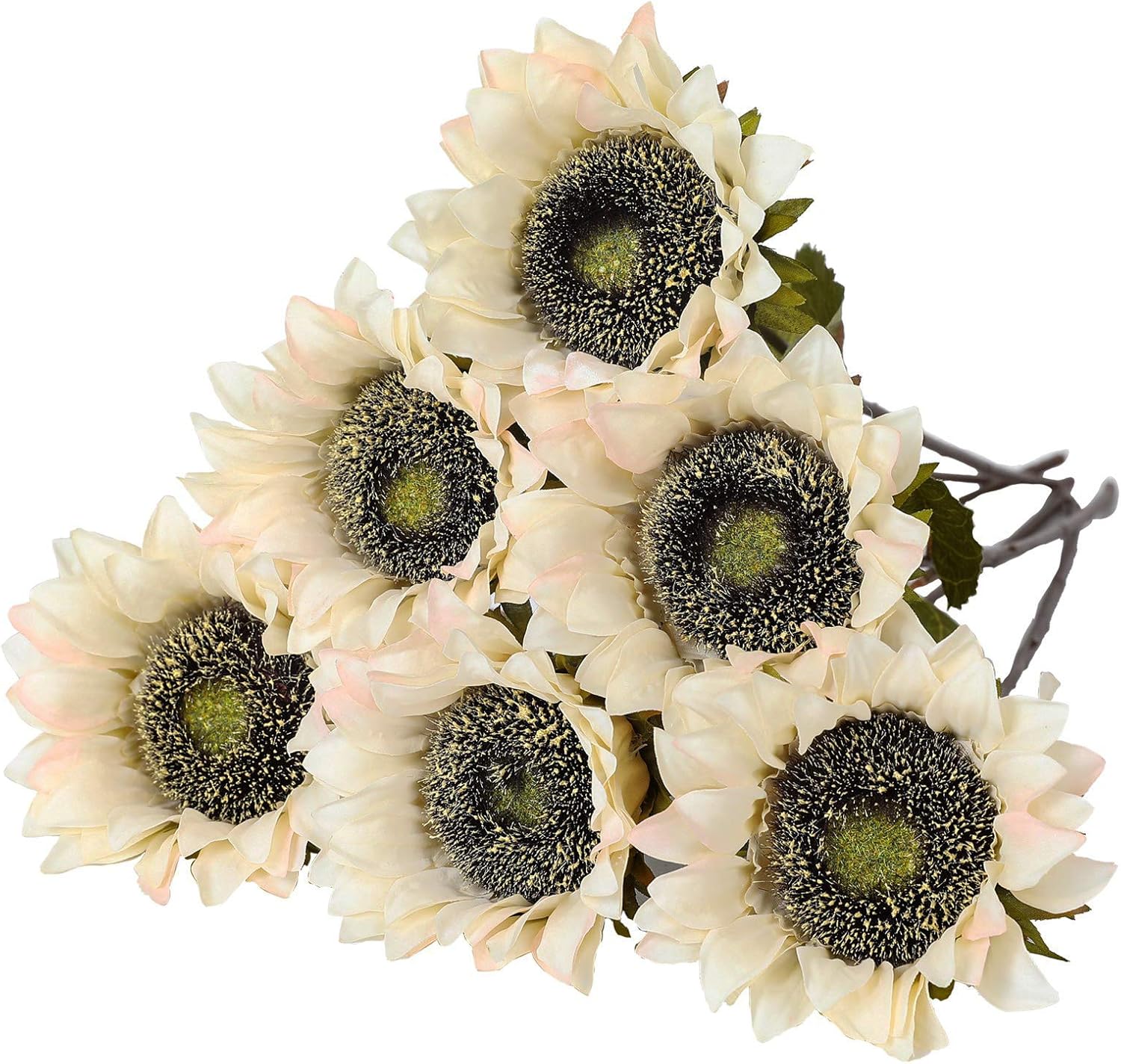 Tifuly Artificial Silk Sunflowers Long Stem Fake Sunflowers Bouquet