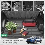 All Weather Floor Mats & Cargo Liner for 2013-2019 Ford Escape Non-Slip, Custom Fit 1st & 2nd Row with Trunk Mat Backrest Mat Cover Protector Waterproof Full Set for Escape Accessories TPE Heavy