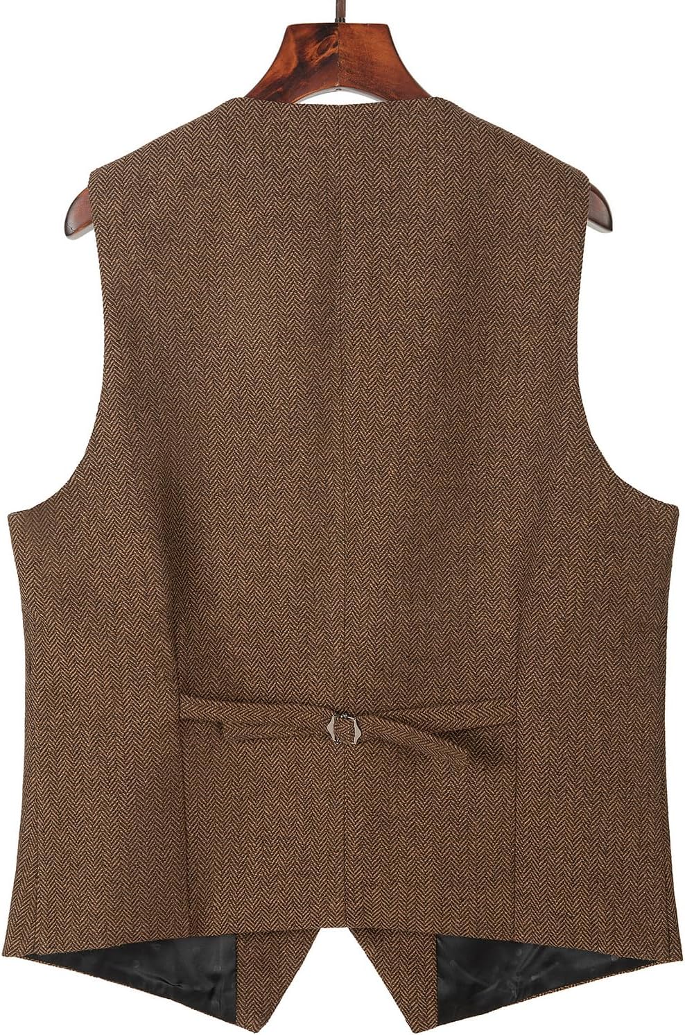 Hunting Mens Herringbone Vests Western Tweed Waistcoats Cowboy Vest for Men Vintage Casual - Image 3