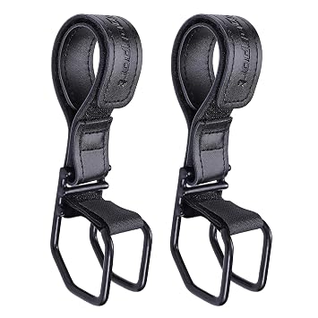 Vigorport Baby Stroller Hooks for Hanging Diaper Bags, Genuine Leather Stroller Organizer Clip for Purse Shopping, Wonderfold Wagon, Snap and Go Stroller Accessories