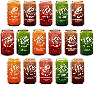 Demi Doux Low Sugar Soda - Low Sugar Soft Drink, No Artificial Sweeteners (Mixed Flavors, 16-pack)