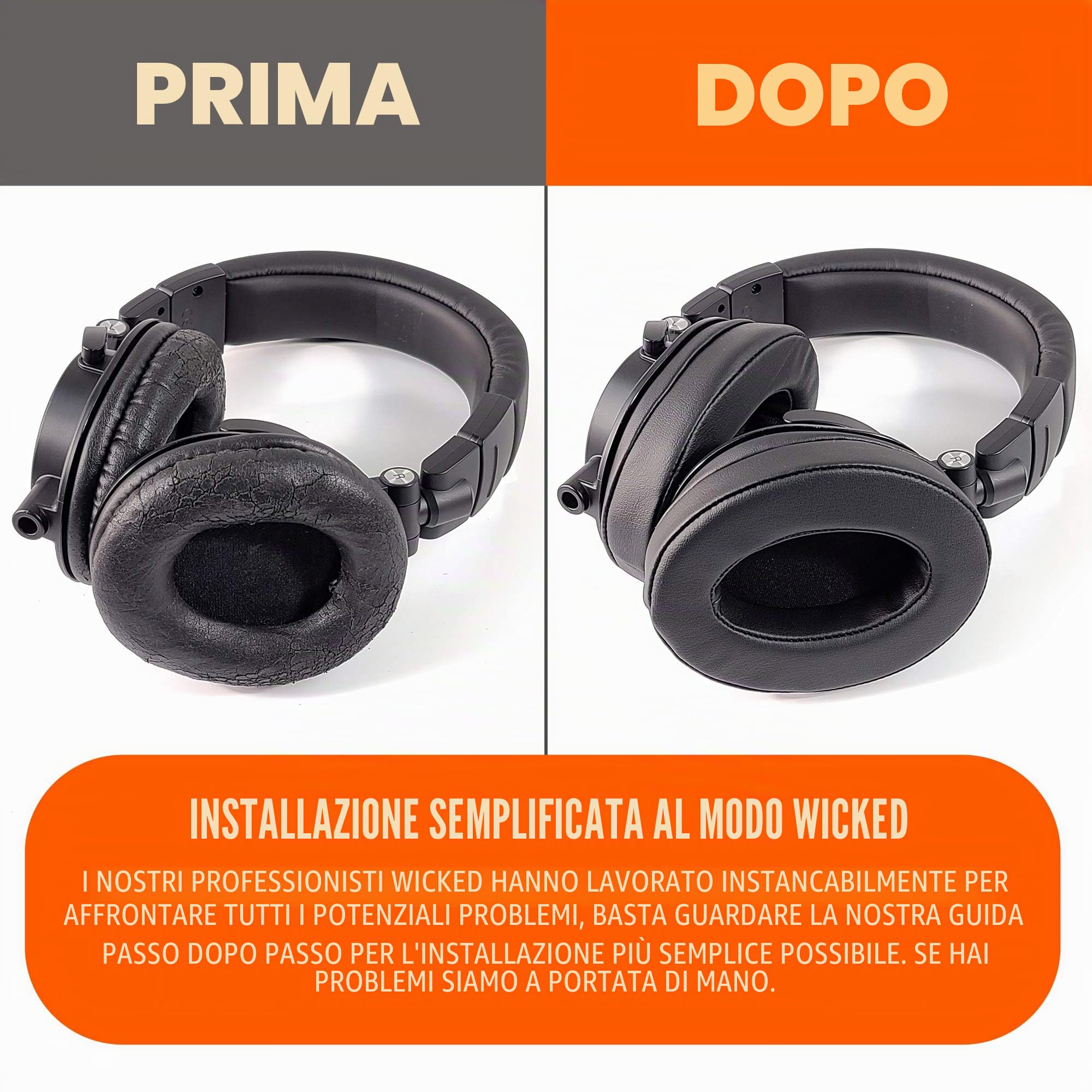 WC PadZ - I cuscinetti per eccellenza di Wicked Cushions - Compatibili con Audio Technica, HyperX, SteelSeries Arctis - Extra spesso - Apertura più ampia - Morbida memory foam | nero