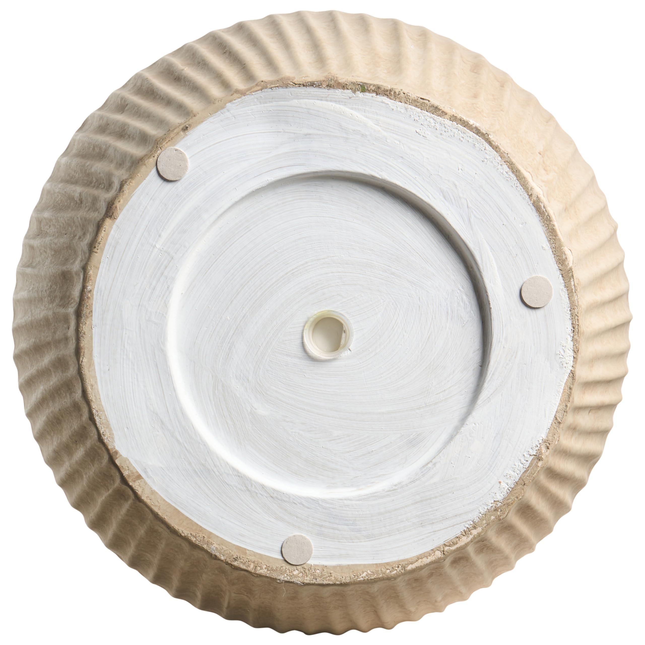 Beliani Maceta para Exterior e Interior de Mezcla de Arcilla y Fibras Redonda 36 x 36 x 50 cm Alta Pintada Beige Claro Poros