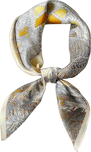 Konblimc Pañuelos de seda de morera 100% pura, bufanda para el cuello para mujer, bufanda cuadrada mediana para el cuello, pañuelo de seda para