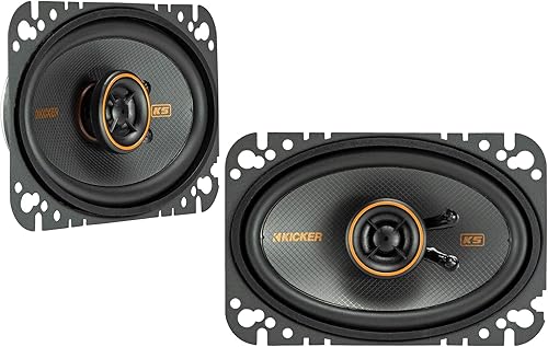KICKER 47KSC4604 KS Series 4x6 Altavoces coaxiales con tweeters de .5 pulgadas, 4ohm