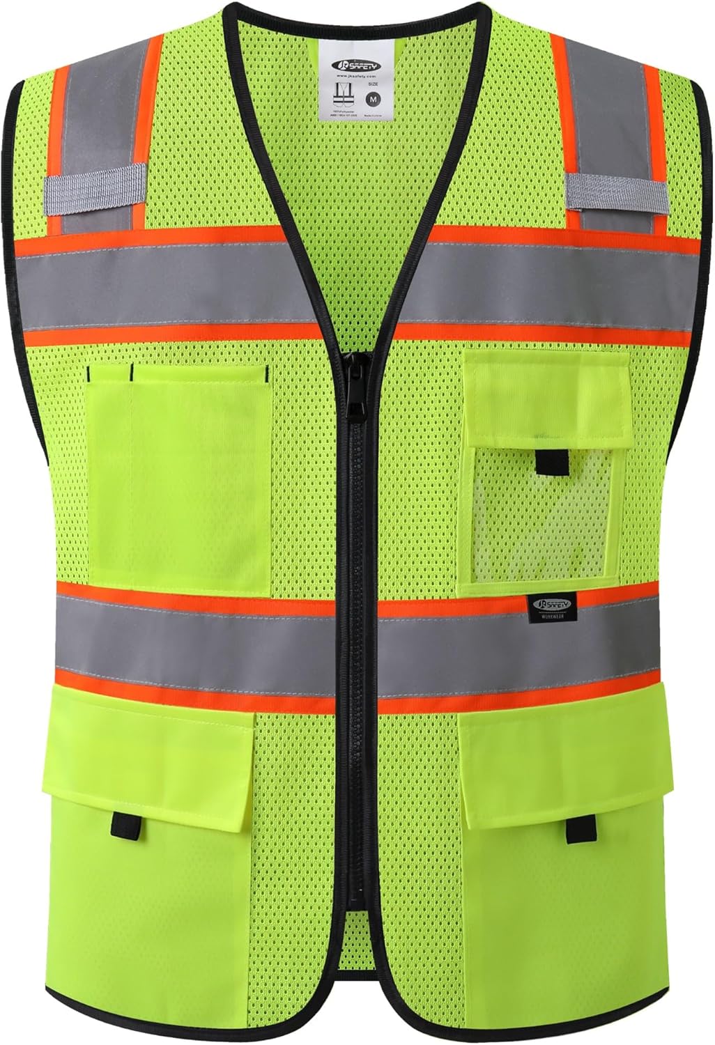 JKSafety Safety Vest for Men Women Hi Vis Relfective Vest with Pockets High Visibility Meet ANSI Standard