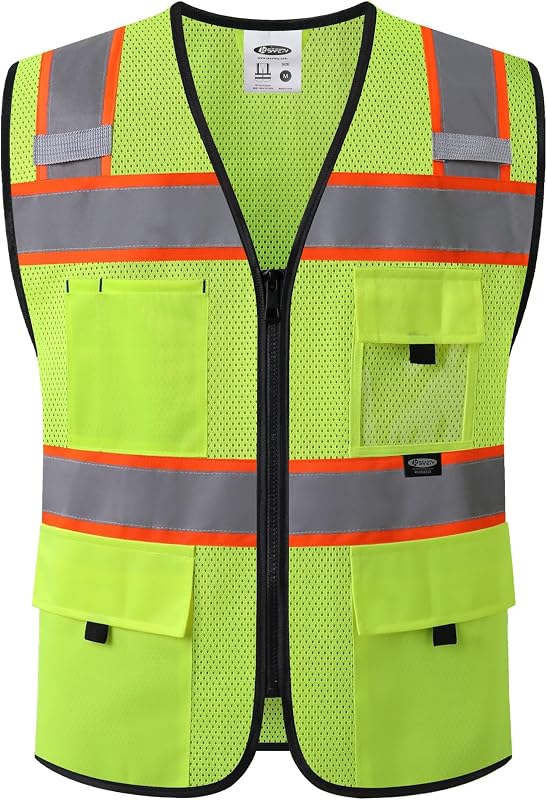 Safety Vest for Men Women Hi Vis Relfective Vest with Pockets High Visibility Meet ANSI Standard