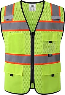JKSafety Safety Vest for Men Women Hi Vis Relfective Vest with Pockets High Visibility Meet ANSI Standard