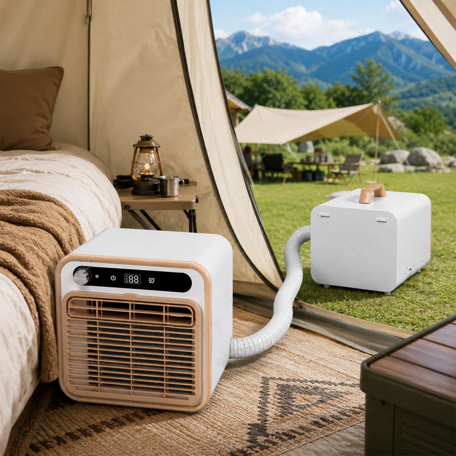 Split Caravan Air Conditioning,Portable Unit for Campsites 1.5m-pipe