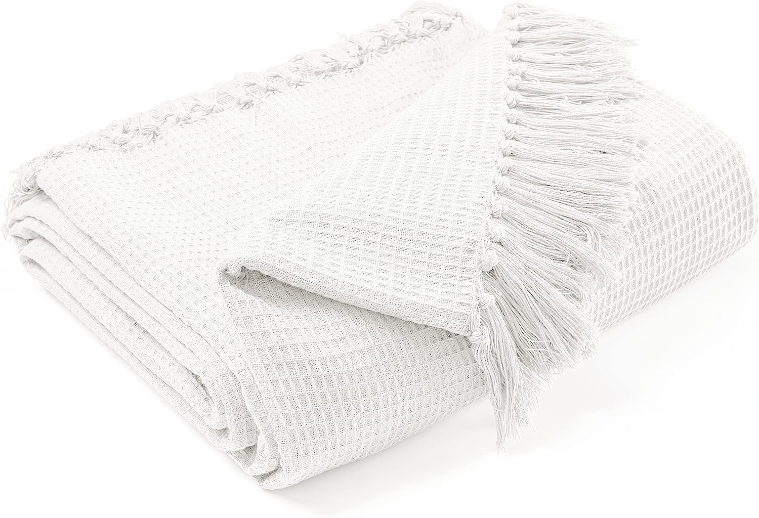 EHC Waffle Cotton Woven Large Sofa Throw 2 Seater Chair/Sofa/Bed 178 x