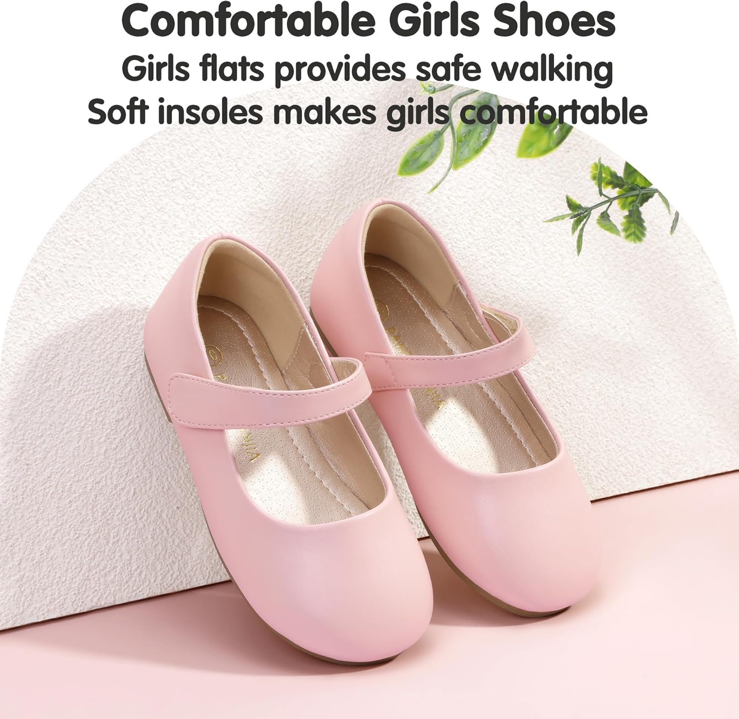 PANDANINJIA Girls Dress Shoes Toddler Flower Girl Kids Mary Jane Shoes Ballet Flats School Wedding Party Church Girls Shoes - Image 5