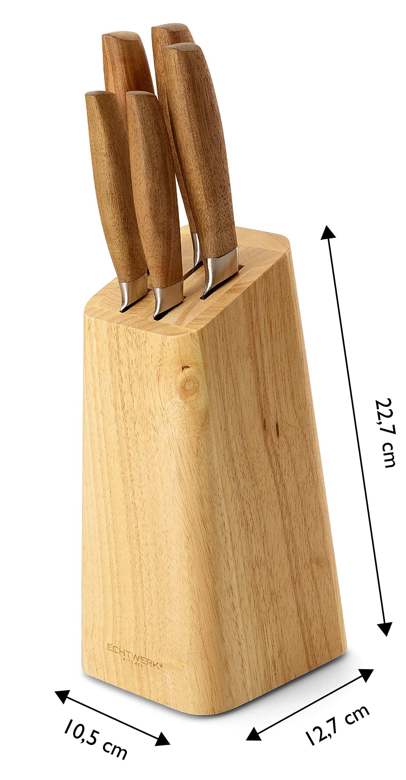 ECHTWERK Juego de cuchillos de cocina de acero, juego de cuchillos de 6 piezas con taco de madera de pakka, juego de cuchillos de cocina, acero especial, extremadamente afilado, Negro-Edición