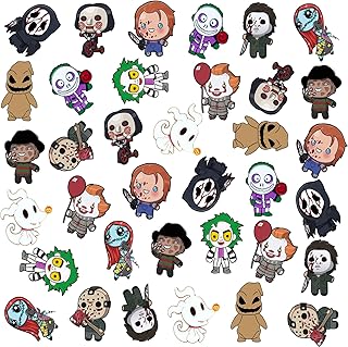 36 Pcs Halloween Pins, Enamel Bulk Pins, Horror Brooch Set, Horror Movie Cartoon Pins, Skull Ghost Skeleton Enamel Pin, Can Match Clothes Hat Coat Backpack…