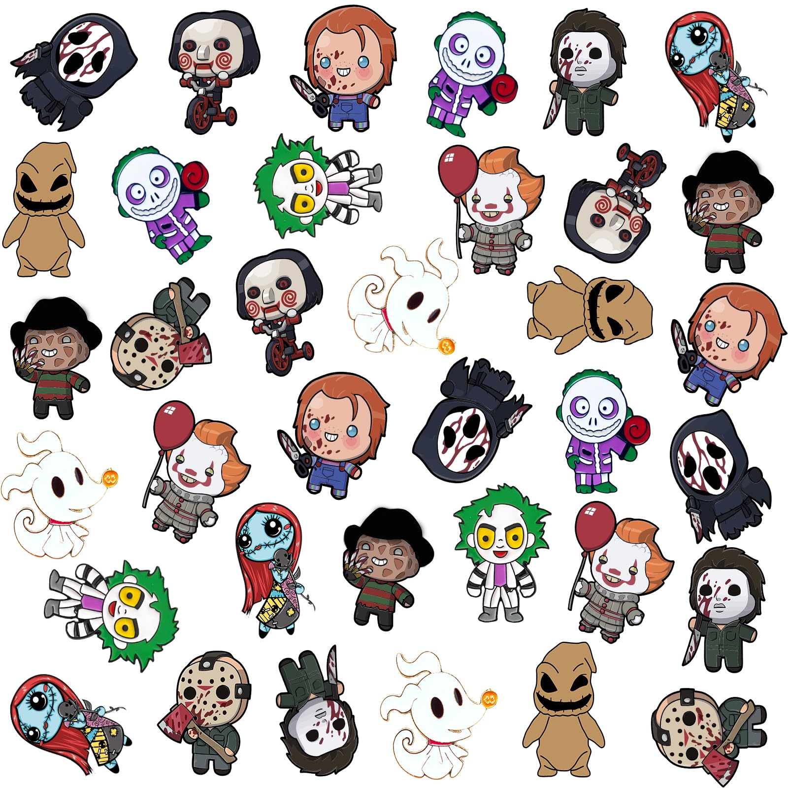 36 Enamel Pins - Horror & Halloween Designs for Women