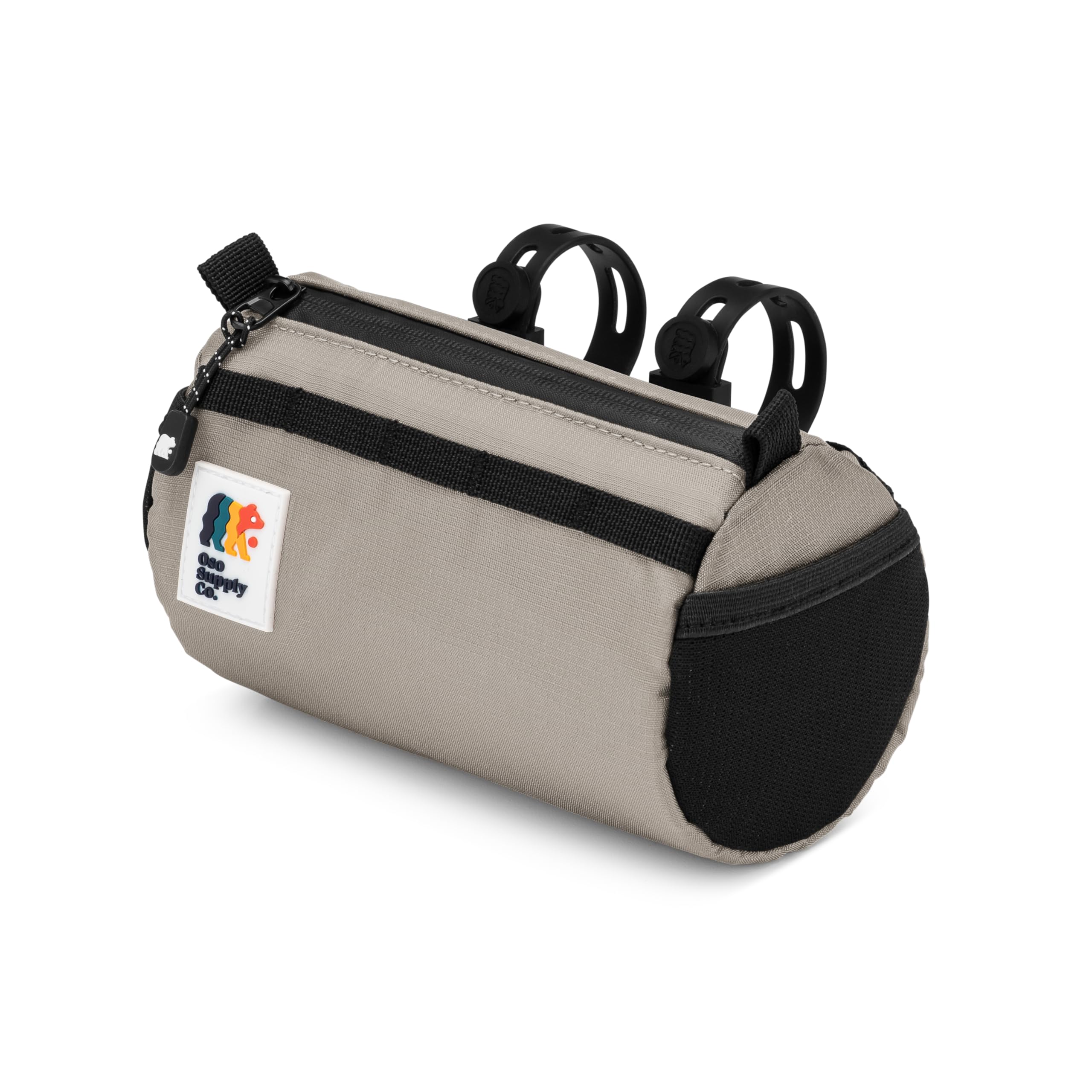 Oso Supply Co Bolsa para manillar de bicicleta, carcasa rígida resistente al agua con cremallera de acceso rápido, bolsillos laterales de malla y amplio almacenamiento, ideal para ciclismo, viajes y