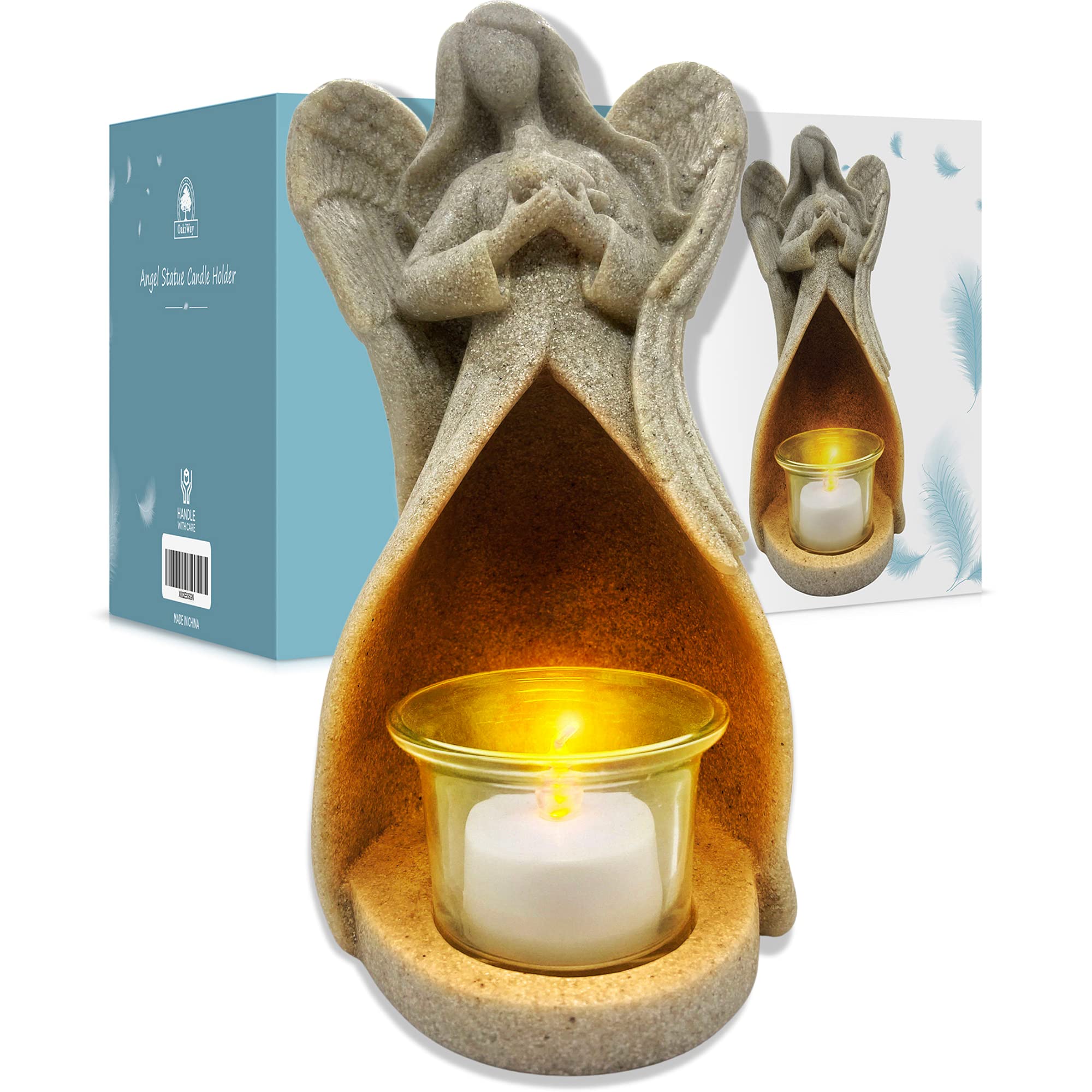 Buy OakiWay Memorial Gifts Angel Tealight Candle Holder Statue, Sympathy Gifts For Loss Of