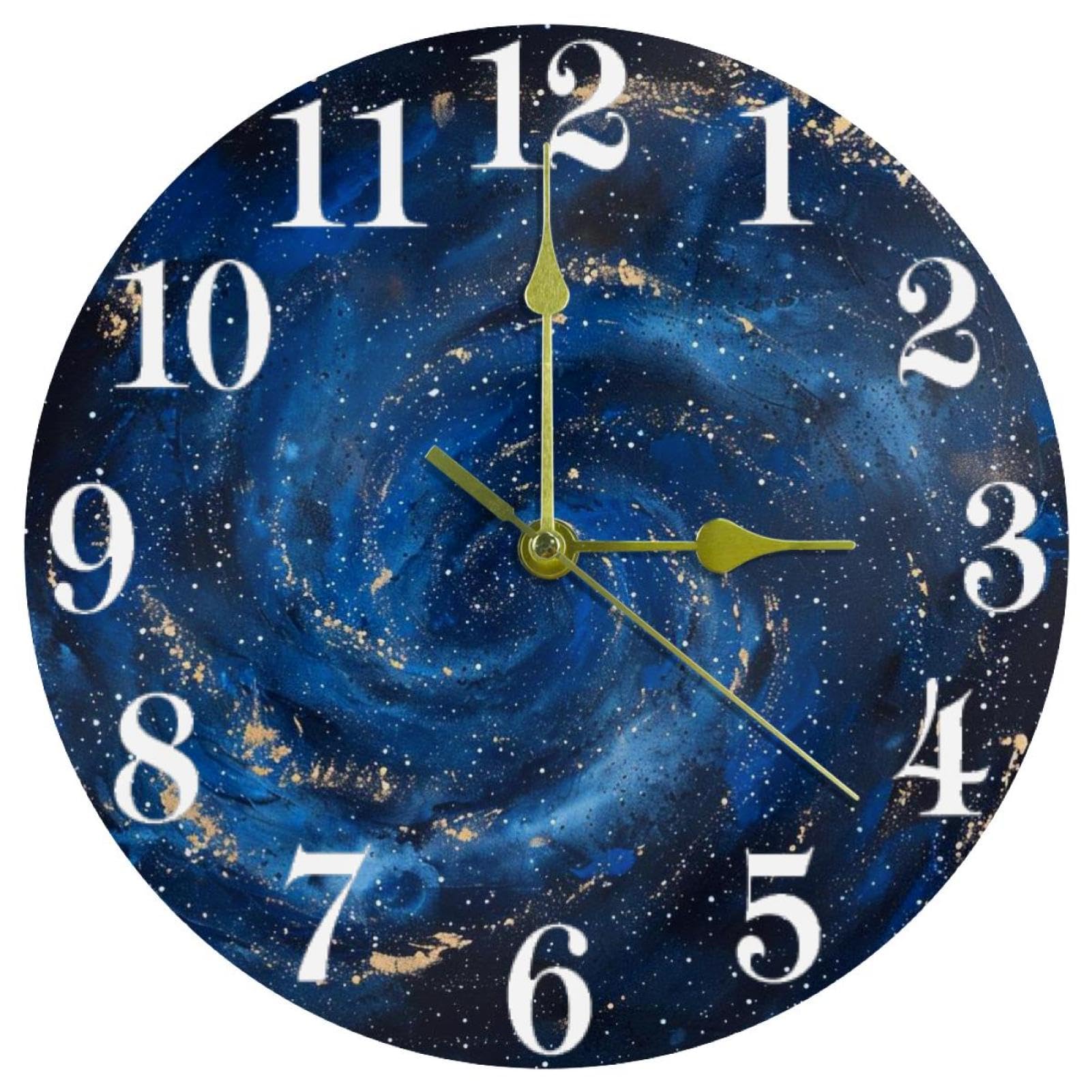 Horloge murale en spirale bleue silencieuse à quartz pour en finir avec le tic-tac du salon