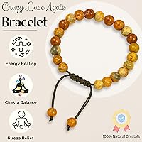 Vista 115 de Amazing Gemstone Yaxaite Bracelet for Women Men's Gifts - Protection Healing Crystal Bracelet - 8mm Gemstone Beaded Adjustable Bracelet Pulseras