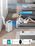 Midea 12,000 BTU ASHRAE (8,000 BTU DOE/SACC) portatif Air Conditionneur, refroidit jusqu'à 350 Fq, avec déshumidificateur & Mode ventilateur, Contrôle avec télécommande, Amazon Alexa & Assistant Google