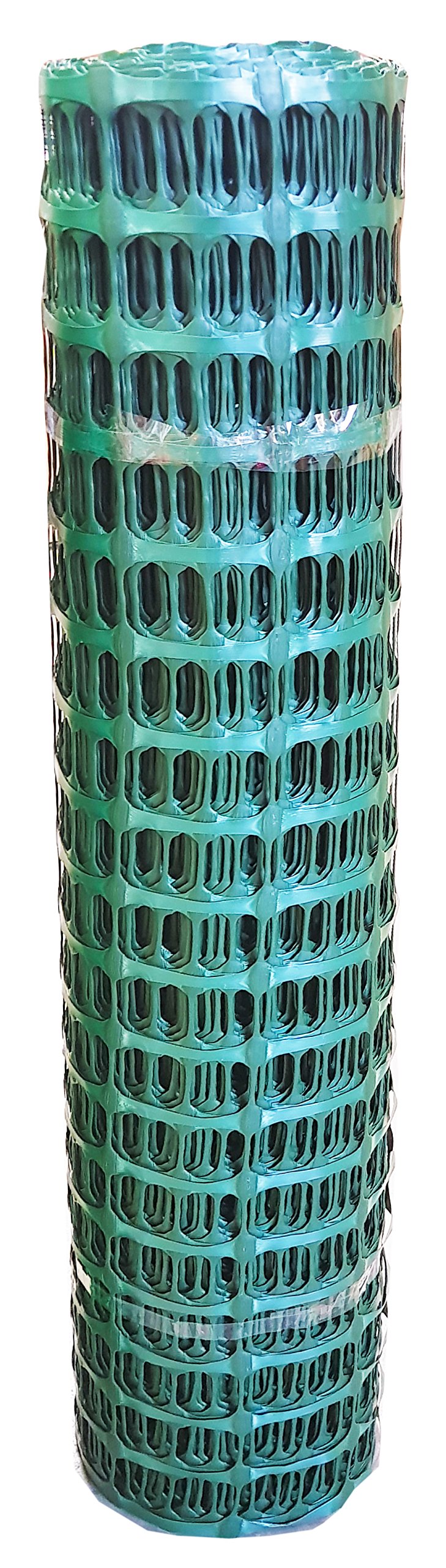 UvV Mobiler Absperrzaun Kunststoff Fangzaun grün 50 m x 1 m hoch + 10 grüne Absperrleinenhalter, Absperrnetz, Maschenzaun, Bauzaun Rolle Kunststoff Extra Reissfest, 150 gr (7,50 kg) (Grün-Grün)