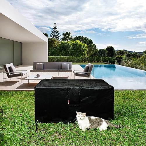 Miniatura 58 de SheeChung Funda rectangular para hoguera, se adapta a mesas de fuego de 44 a 48 pulgadas, para exteriores, impermeable, anti-rayos UV, 600D, funda