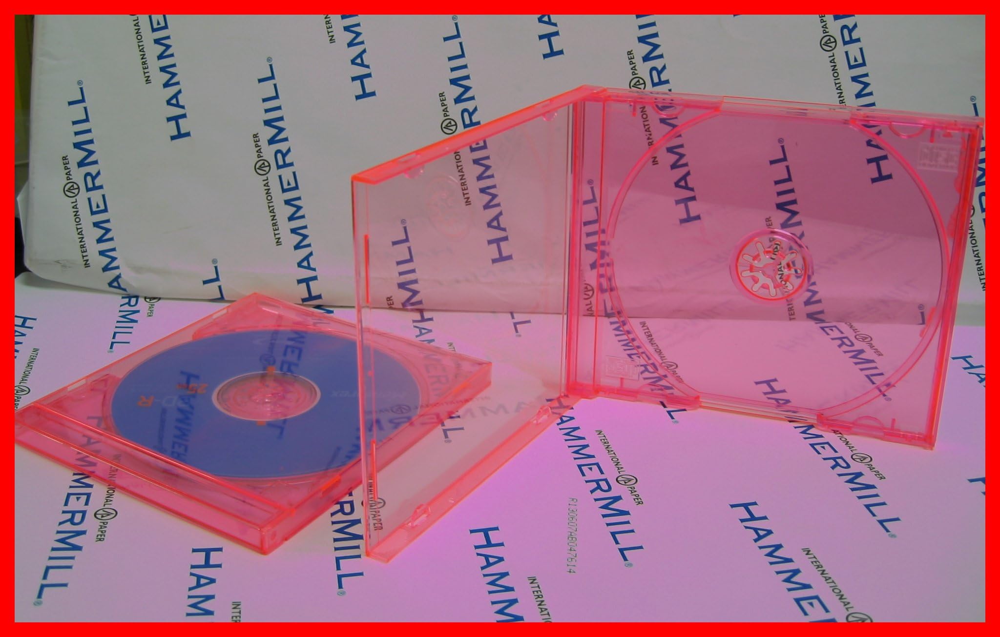 20 Pk Standard Single CD Jewel Case RED Clear Assembled 10.4mm Regular 1 CD Box