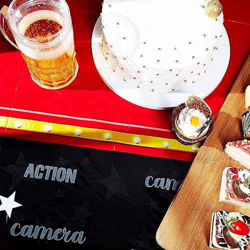 Miniatura 4 de Irenare 1 mantel de noche de cine, decoración de fiesta, fundas de mesa de plástico para sala de cine para alfombra roja, suministros de fiesta