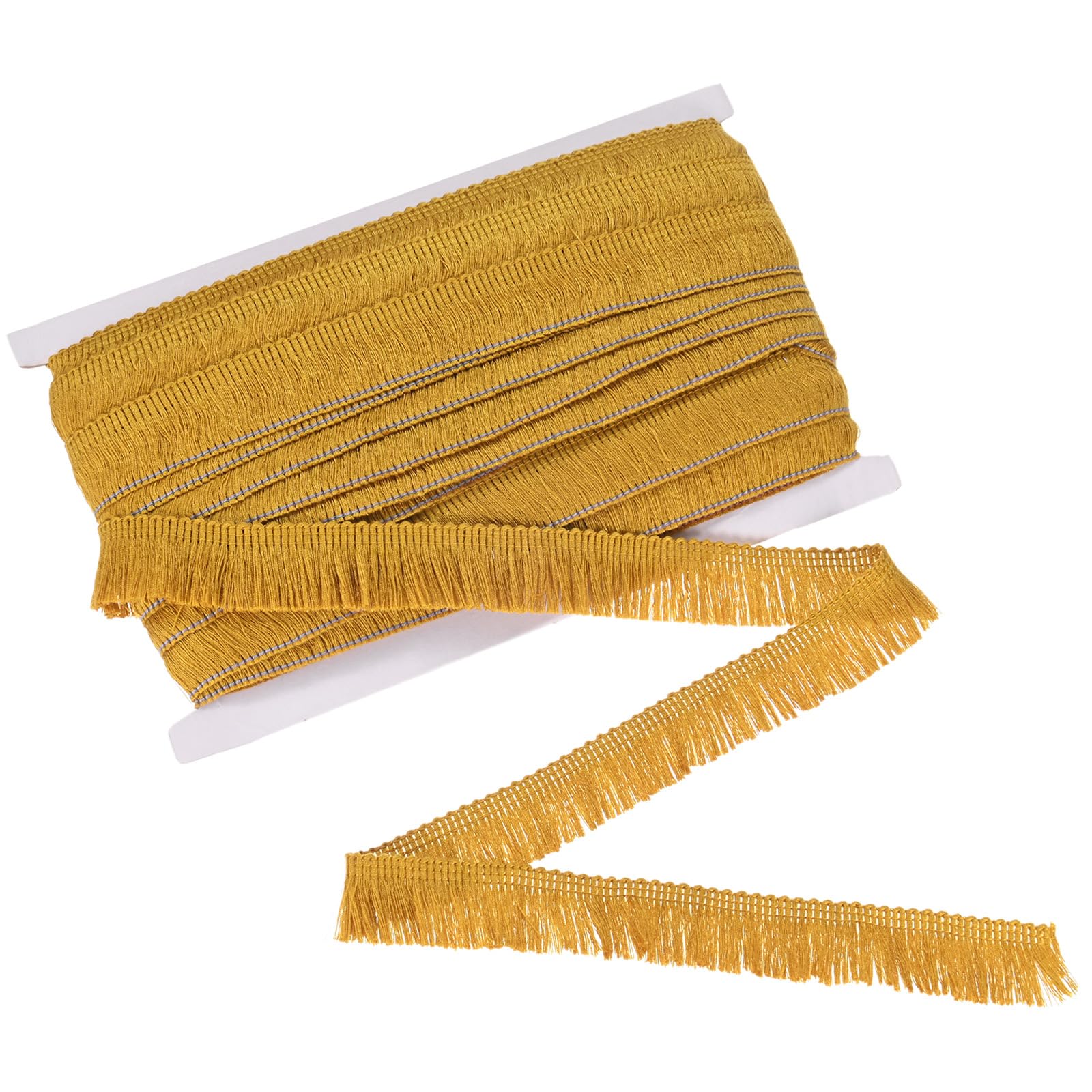 M METERXITY 27 Yards Tassel Fringe Trim, 1 Inch Wide Polyester Fringe Boho Lace Sewing Fringe Trimming for Latin Dress/Skirt/Bags/DIY Decoration/Clothes Accessories [Khaki]