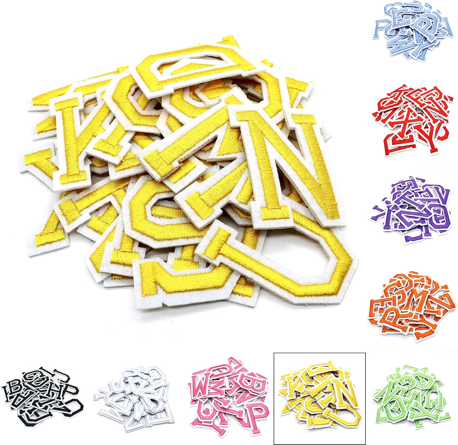 Iron on Letters for Clothing,9 Set Iron on Patches for Clothing,234 Pieces Letter Patches for Clothing,1.6” x 2” (9 Color)