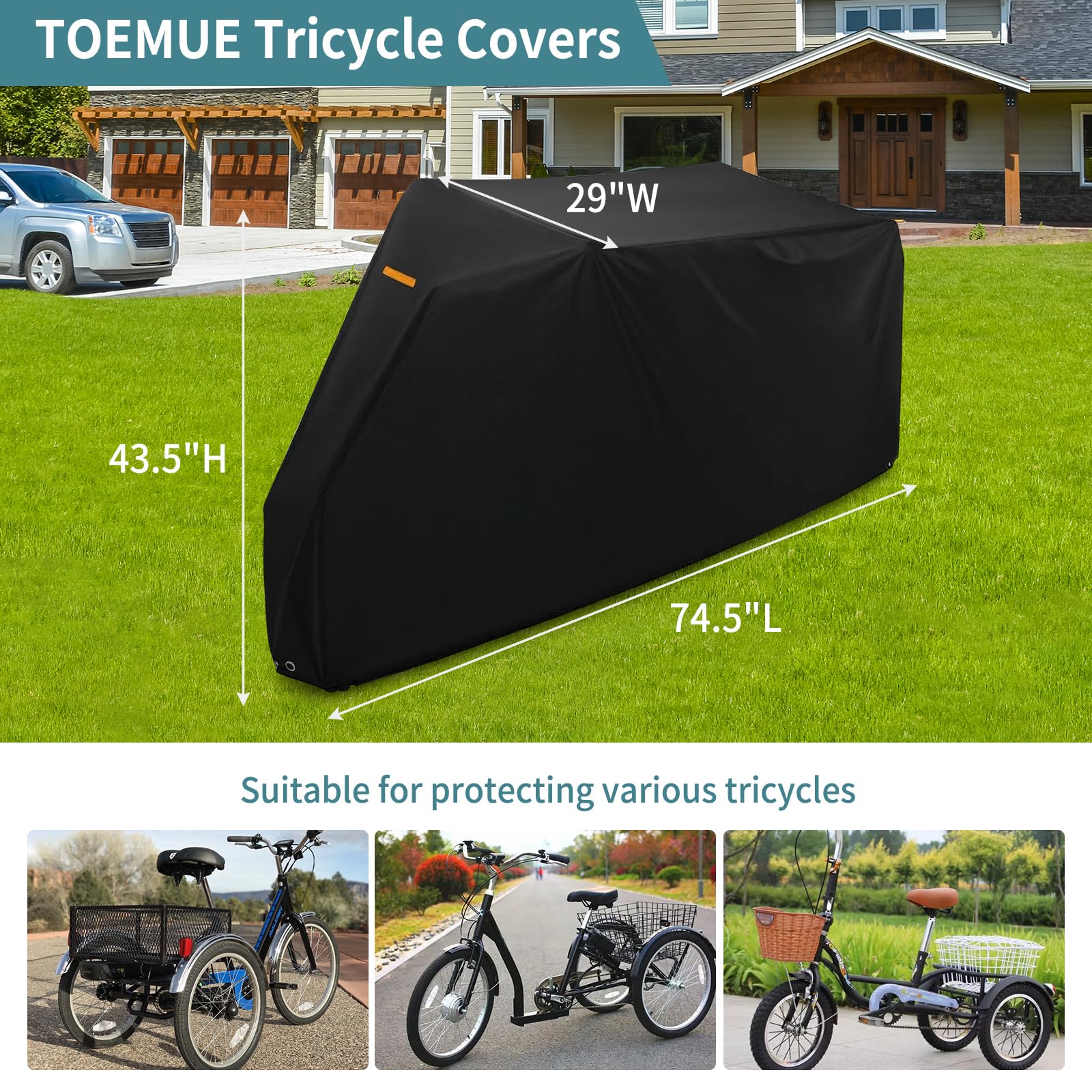 Tricycle Adult AIBILEY Adult Tricycle Cover Outdoor Storage
