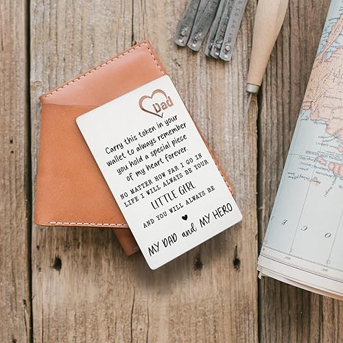 Miniatura 5 de TRCENDE Tarjeta de aniversario de regalo para papá y padre, tarjeta de inserción de billetera grabada para PaPa, regalos de cumpleaños, regalos de