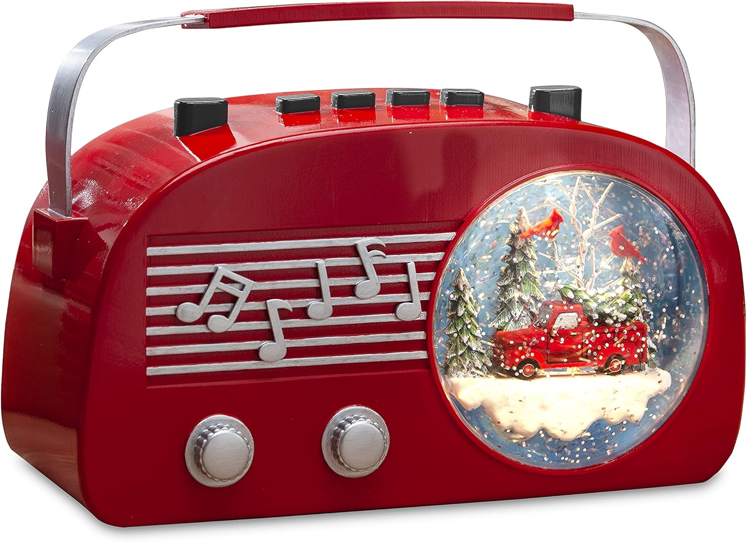 6.5-Inch High Battery-Operated Illuminated Vintage Radio Musical Water Globe