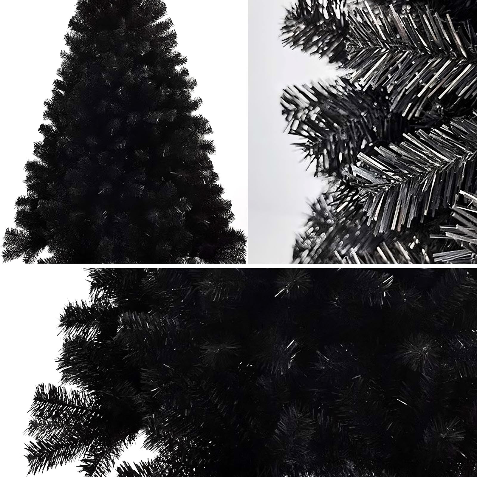 Albero di Natale Artificiale con Rami in PVC Albero Natale Artificiali Nero Decorazioni Natalizie per Hotel, Centri Commerciali, Case, Scuole, Uffici(210cm/82.7")