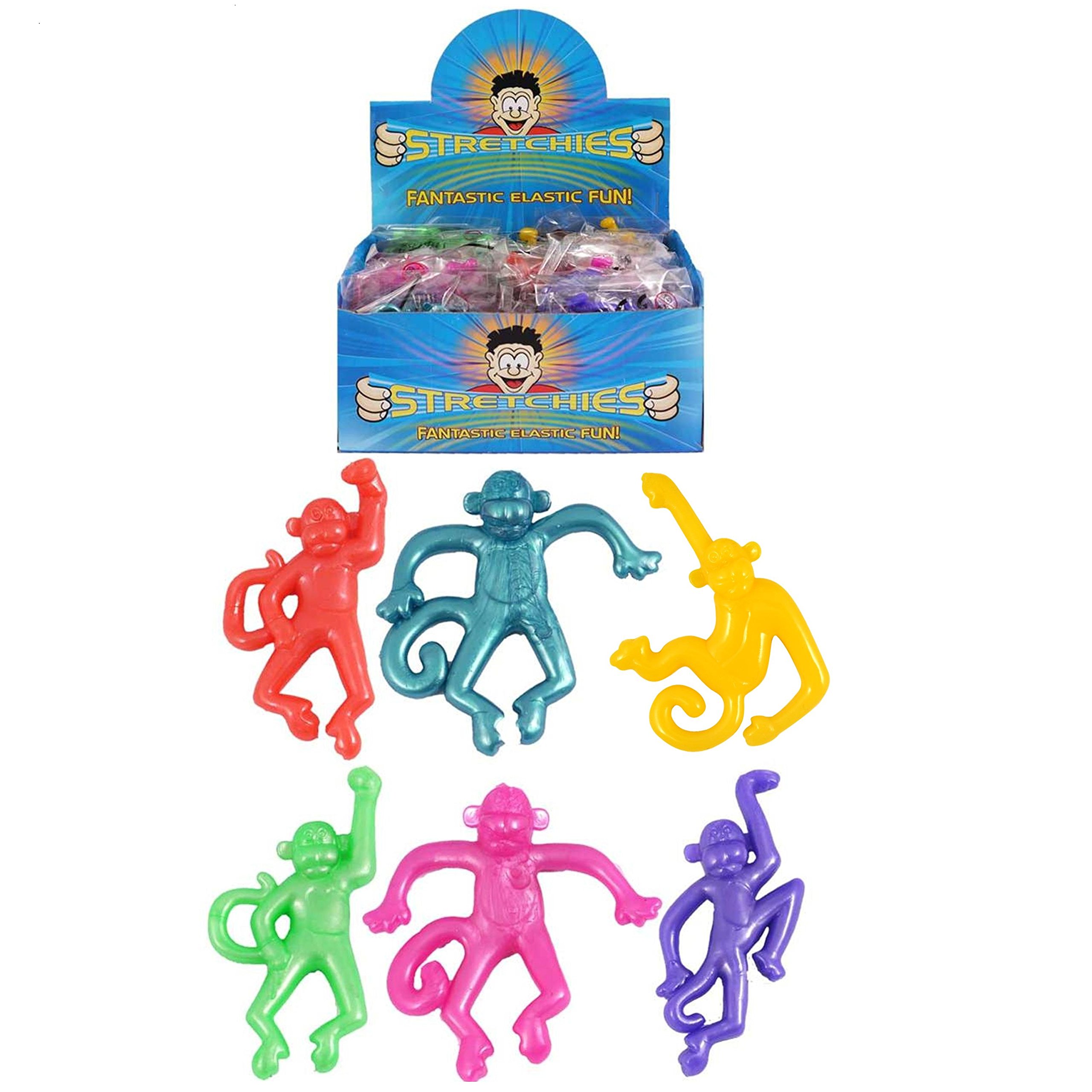 Henbrandt 84 x Stretchy Monkeys - Stretchies Party Bag Fillers Favours Toys - Assorted Colours