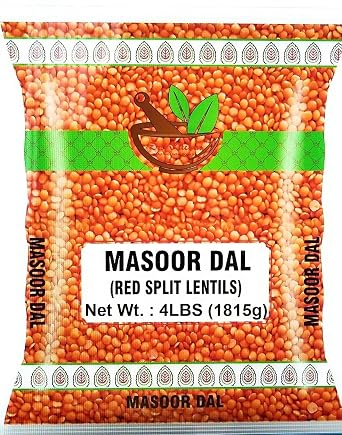 Desi Kitchen Masoor Dal 4LB 64oz Red Split Lentils By Rani Foods Inc