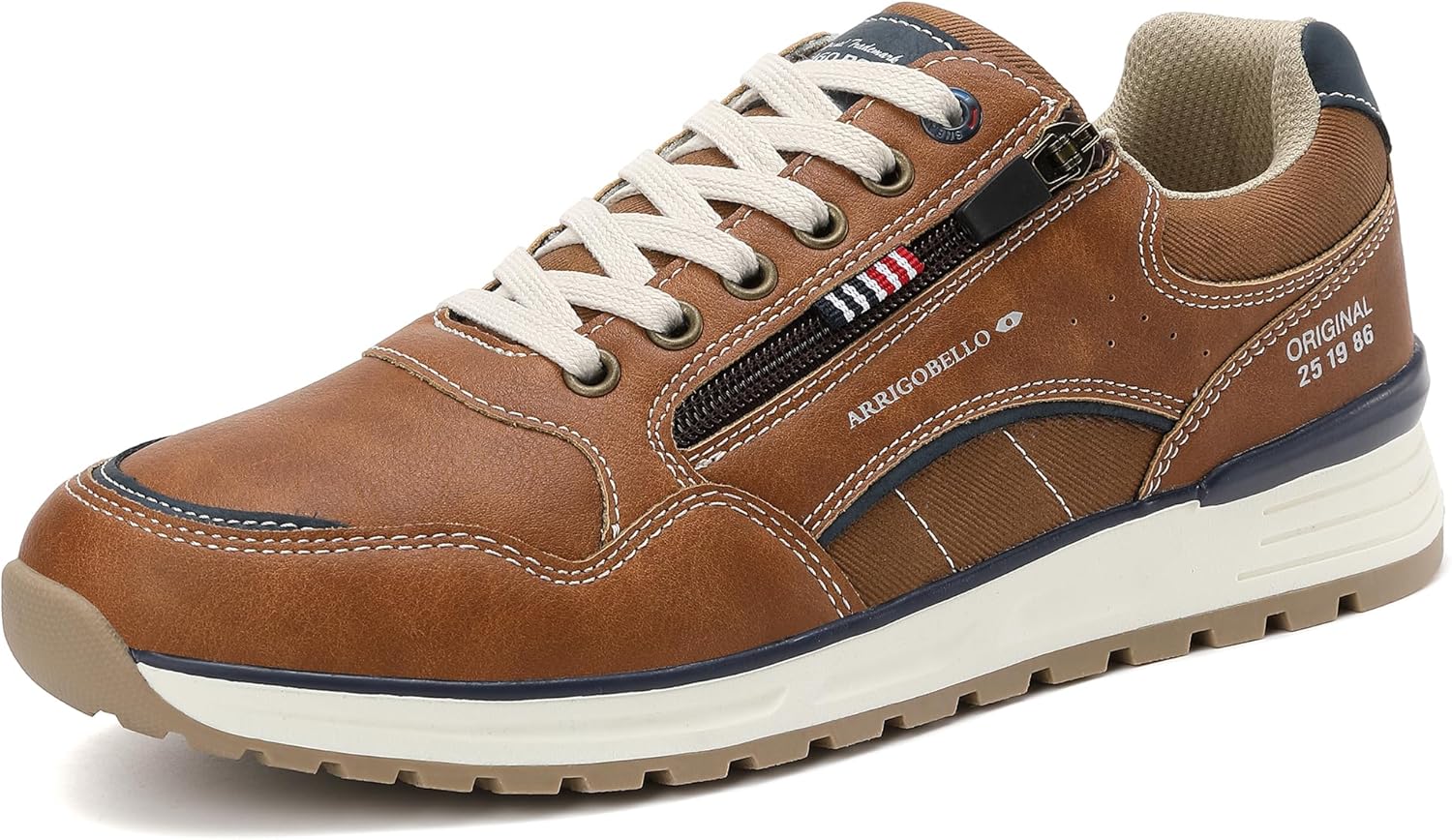 ARRIGO BELLO Mens Shoes Casual Trainers Walking Fashion Sneakers with Zipper Breathable Lightweight Size 8-12US