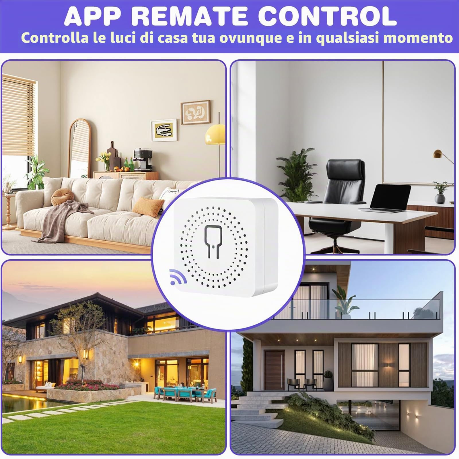 6 interruttori della luce intelligenti modulo a 2 vie, interruttore Wi-Fi Smart Life, mini interruttore Wi-Fi fai da te, compatibile con app Tuya, Alexa e Google Home, si adatta dietro interruttore a