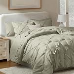 Nestl Twin XL Comforter Set 5 Piece - Pintuck Twin XL Bedding Set Dusty Purple, College Dorm Essentials Bed in a Bag, Twin XL Comforter Set for College Girls and Boys with Sheets, Pillowcase and Sham