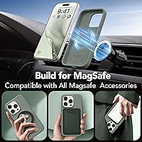 Vista 755 de GONEZ Funda de silicona para iPhone 15 Pro Max, compatible con Magsafe, protector de cámara + protector de pantalla, forro de microfibra suave Negro