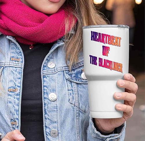 Miniatura 3 de Outdoor Adventurer's Gift, for Men on Father's Day - Heartbeat Shape Slackline, Ideas for Slackliners 30 Oz White Stainless Steel Large Tumbler