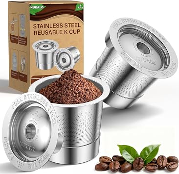 Reusable K Cups for Keurig Full Stainless Steel Refillable K Cups, Reusable Coffee Filter for Keurig 1.0 Coffee Machines - Eco-Friendly, Easy to Fill and Clean, Lid-Body Tight Seal, Stratum Flow Tech
