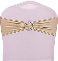 Vista 84 de MDS - Paquete de 50 bandas elásticas de elastano para silla, lazos elásticos para sillas con hebilla deslizante, ajuste universal para bodas, Acción