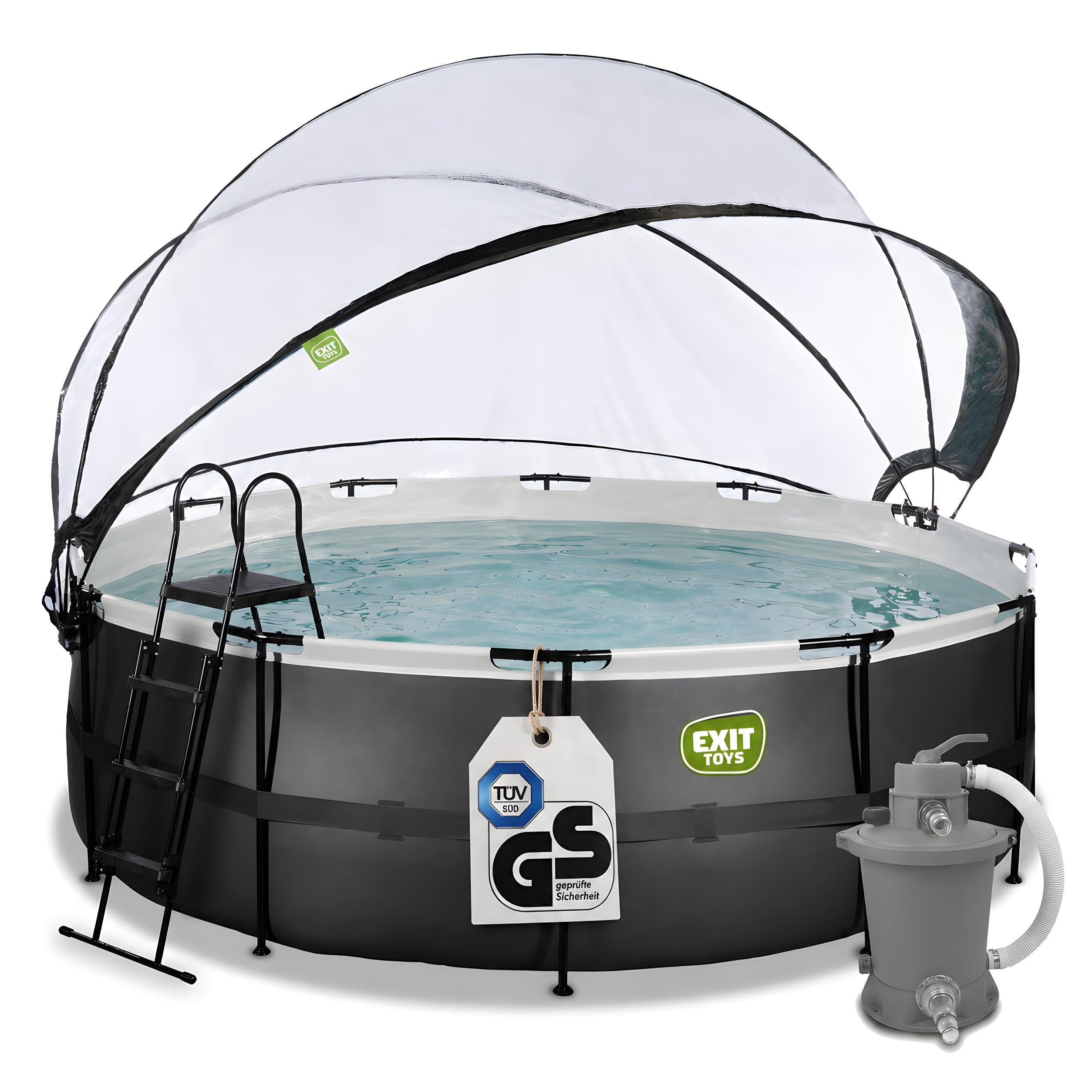 Piscine hors sol ronde 427x122cm + dôme et pompe filtrante à sable EXIT