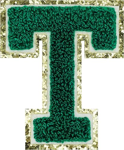 Miniatura 67 de Jongdari Letras termo-adhesivas para ropa, parche de letras de felpilla con brillantina del alfabeto, apliques para coser con adhesivo planchado, 8